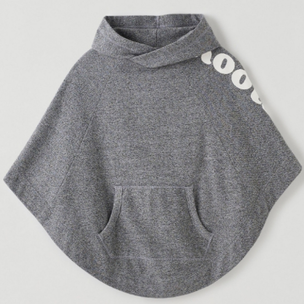 Roots Gray Hooded Poncho